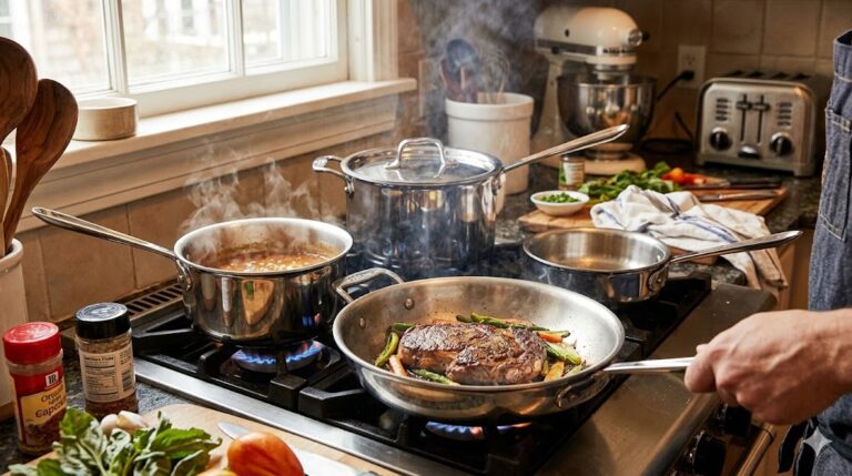 All Clad stainless steel cookware real cooking experience USA kitchen