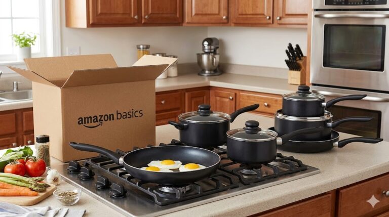 budget non stick cookware set USA kitchen basic cooking pans