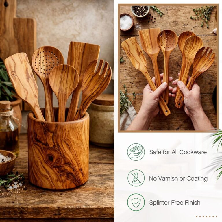 Olive Wood Kitchen Utensils Set