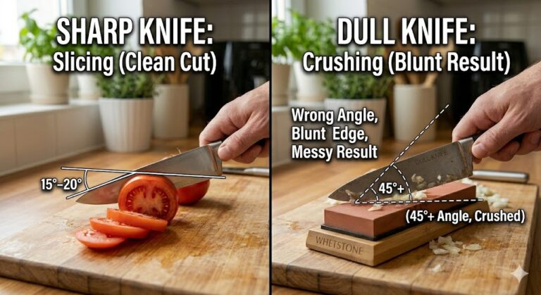 Sharp vs Dull Knife: Slicing a Tomato