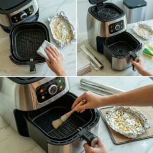 clean air fryer basket after foil use