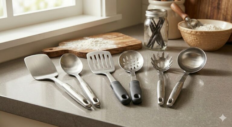 stainless steel kitchen utensils comparison KitchenAid OXO Cuisinart