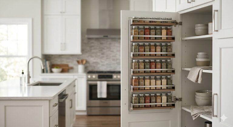 pantry door spice rack space saving kitchen storage