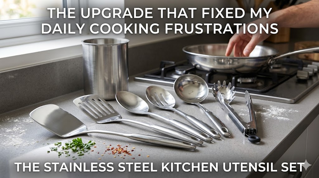 stainless steel kitchen utensil set